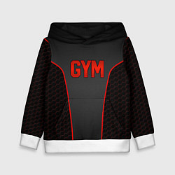 Толстовка-худи детская GYM - Красные соты, цвет: 3D-белый