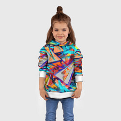 Толстовка-худи детская Яркий неоновый абстрактный узор, цвет: 3D-белый — фото 2