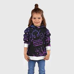 Толстовка-худи детская League Of Legends неон - Arcane neon, цвет: 3D-белый — фото 2