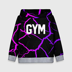 Толстовка-худи детская Gym - Трещины неоновые, цвет: 3D-меланж