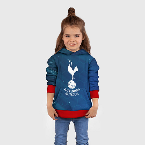 Детская толстовка Tottenham hotspur Соты абстракция / 3D-Красный – фото 4