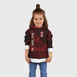 Толстовка-худи детская Ac milan Соты, цвет: 3D-белый — фото 2
