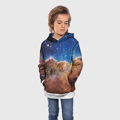 Детская толстовка Туманность Киля / 3D-Белый – фото 3