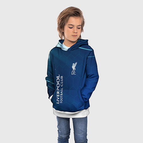 Детская толстовка Liverpool Соты Абстракция / 3D-Белый – фото 3