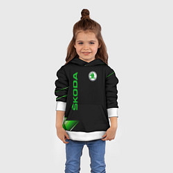 Толстовка-худи детская Skoda Sport Абстракция, цвет: 3D-белый — фото 2