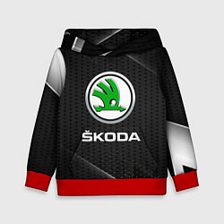 Толстовка-худи детская Skoda Абстракция, цвет: 3D-красный