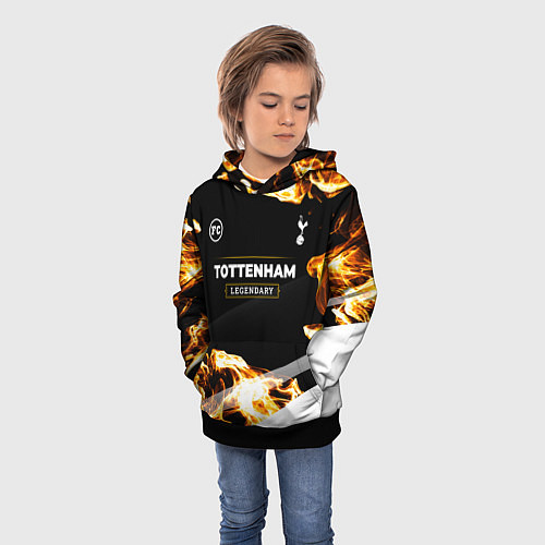 Детская толстовка Tottenham legendary sport fire / 3D-Черный – фото 3