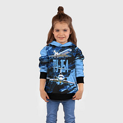 Толстовка-худи детская Ту-154 Пассажирский авиалайнер, цвет: 3D-черный — фото 2