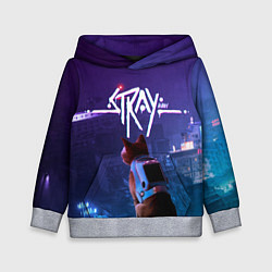 Толстовка-худи детская Stray кот неон, цвет: 3D-меланж
