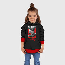 Толстовка-худи детская Берсерк Гатс Постер, цвет: 3D-красный — фото 2