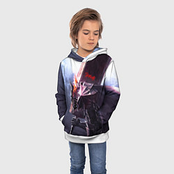 Толстовка-худи детская Берсерк С Мечечём На Плече, цвет: 3D-белый — фото 2