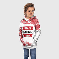 Толстовка-худи детская Dragon Age: Best Player Ultimate, цвет: 3D-белый — фото 2