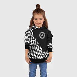 Толстовка-худи детская Mercedes racing flag, цвет: 3D-черный — фото 2