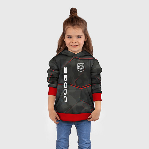 Детская толстовка Dodge абстракция спорт / 3D-Красный – фото 4
