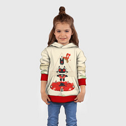 Толстовка-худи детская Культ ягненка агнец, цвет: 3D-красный — фото 2