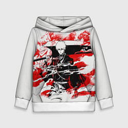 Толстовка-худи детская Блич Ичиго Курасаки, цвет: 3D-белый