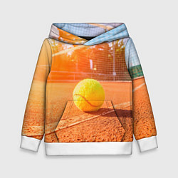 Толстовка-худи детская Теннис - рассвет, цвет: 3D-белый