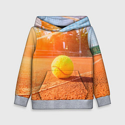 Толстовка-худи детская Теннис - рассвет, цвет: 3D-меланж