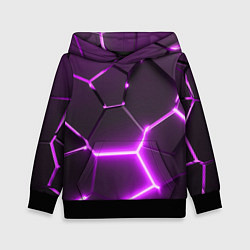 Детская толстовка Фиолетовые неоновые геометрические плиты