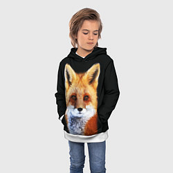 Толстовка-худи детская Лиса рыжулька, цвет: 3D-белый — фото 2