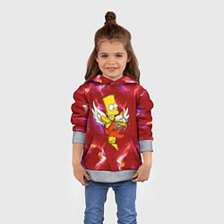 Толстовка-худи детская Барт Симпсон стреляет из лука в сердце, цвет: 3D-меланж — фото 2