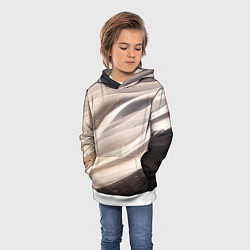 Толстовка-худи детская Абстрактные волны и огни бесконечности, цвет: 3D-белый — фото 2