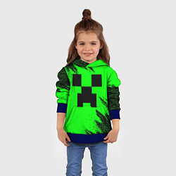 Толстовка-худи детская Minecraft squares, цвет: 3D-синий — фото 2