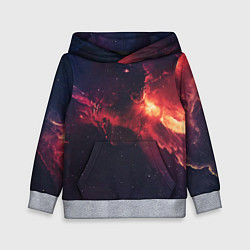 Толстовка-худи детская Космическое пламя, цвет: 3D-меланж