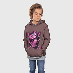 Толстовка-худи детская Мамочка длинные ноги игрушка, цвет: 3D-меланж — фото 2