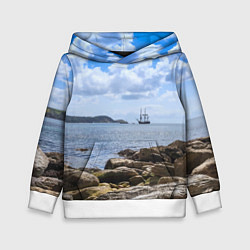Детская толстовка Парусник на горизонте океана