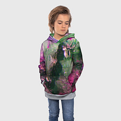 Толстовка-худи детская Абстрактные краски и силуэты, цвет: 3D-меланж — фото 2