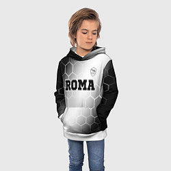 Толстовка-худи детская Roma sport на светлом фоне: символ сверху, цвет: 3D-белый — фото 2