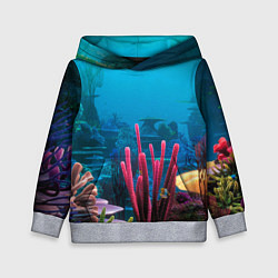 Толстовка-худи детская Под водой - Underwater, цвет: 3D-меланж