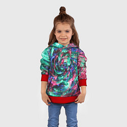 Толстовка-худи детская Цветной круговорот, цвет: 3D-красный — фото 2