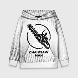 Толстовка-худи детская Chainsaw Man с потертостями на светлом фоне, цвет: 3D-белый