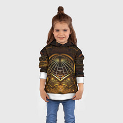 Толстовка-худи детская Загадочный принт в трехмерном пространстве, цвет: 3D-белый — фото 2