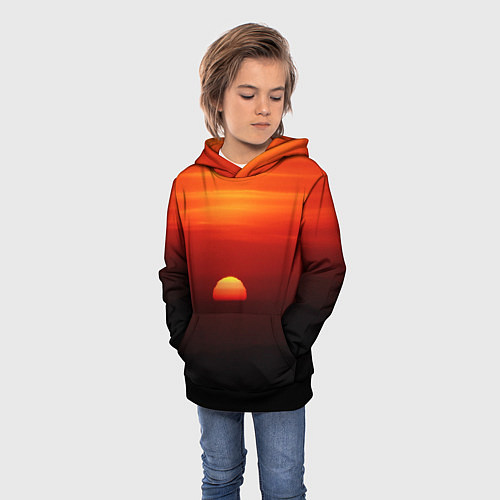 Детская толстовка Кавказский восход / 3D-Черный – фото 3