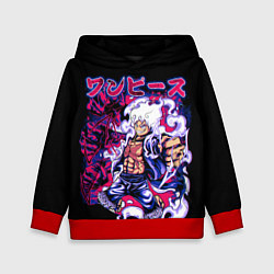 Толстовка-худи детская Луффи 5 гир - One Piece, цвет: 3D-красный