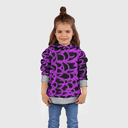 Толстовка-худи детская Нити из фиолетовой краски, цвет: 3D-меланж — фото 2