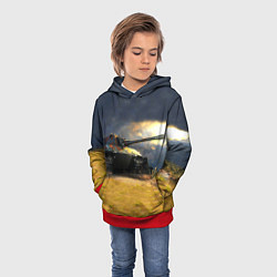 Толстовка-худи детская Танк Е100, цвет: 3D-красный — фото 2