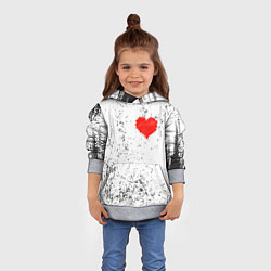 Толстовка-худи детская Сердце карандашом, цвет: 3D-меланж — фото 2