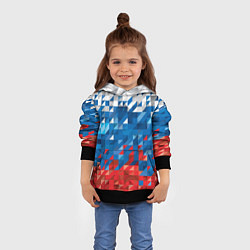Толстовка-худи детская Полигональный флаг России!, цвет: 3D-черный — фото 2
