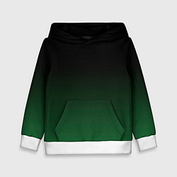 Детская толстовка Черный и мшистый зеленый градиент омбре