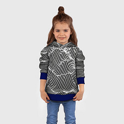Толстовка-худи детская Сетчатая текстура ткани, цвет: 3D-синий — фото 2