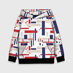 Детская толстовка Геометрический узор Орион красно-синий на белом