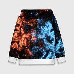 Толстовка-худи детская Fire and Water Огонь и вода, цвет: 3D-белый