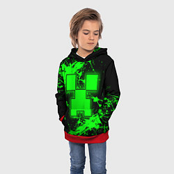 Толстовка-худи детская Minecraft neon green, цвет: 3D-красный — фото 2