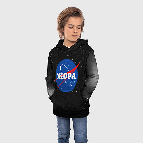 Детская толстовка Жора Наса космос / 3D-Черный – фото 3