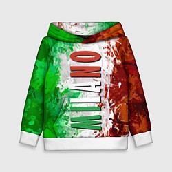 Толстовка-худи детская Флаг Италии - кляксы, цвет: 3D-белый