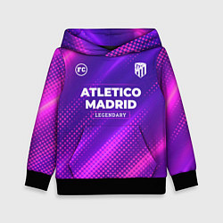 Толстовка-худи детская Atletico Madrid legendary sport grunge, цвет: 3D-черный